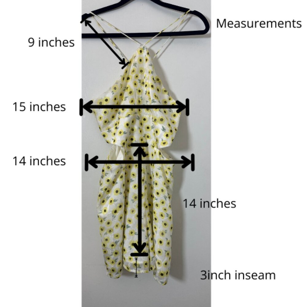 VGC Hutch Anthropologie String Halter neck Yellow Motif Ditsy Floral Romper SZ 6 - Picture 2 of 14